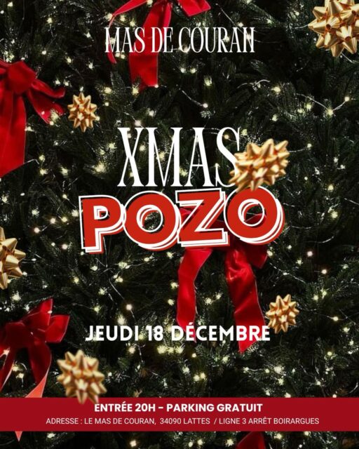 La XMAS POZO est lancée ! 🔥

🗓️ Jeudi 18 Décembre

📍  Mas de Couran, Lattes, Tram Ligne 3 arrêt Boirargues

🕗 20h00 - 02h00

✨ Thème Gala, tenue chic attendue

🎧 Thomas Cé

🎟️ 8€ en prévente

🚌 Navettes allers-retours gratuites

Lien de la billetterie en bio !🔗

#Montpellier #SoireeMontpellier  #NightLife #SoireeEtudiante #MontpellierByNight