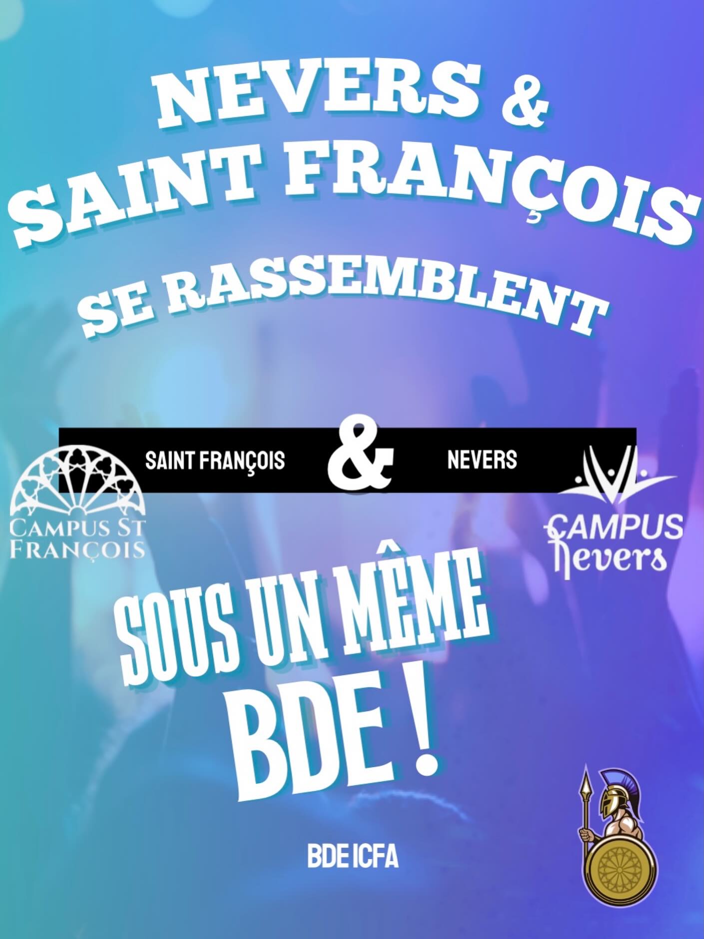 👉 Nevers & Saint François entrent dans la même cour de récré 

Deux campus.
Un seul BDE.
Une seule équipe. 💥

🚨 OFFICIEL 🚨
Les campus Nevers et Saint François se rassemblent désormais sous un même BDE : le BDE ICFA 🔥
💥 Plus d’événements
💥 Plus de soirées
💥 Plus de projets
💥 Plus de folie
⚠️ AVERTISSEMENT ⚠️
Ce n’est que le début…
Les prochaines annonces risquent de faire beaucoup de bruit 👀🔊
👥 Étudiants de Nevers
👥 Étudiants de Saint François
👉 Bienvenue dans la même équipe.

#BDEICFA #Nevers #SaintFrançois #UnSeulBDE #VieÉtudiante #TeamICFA #ÇaCommenceMaintenant