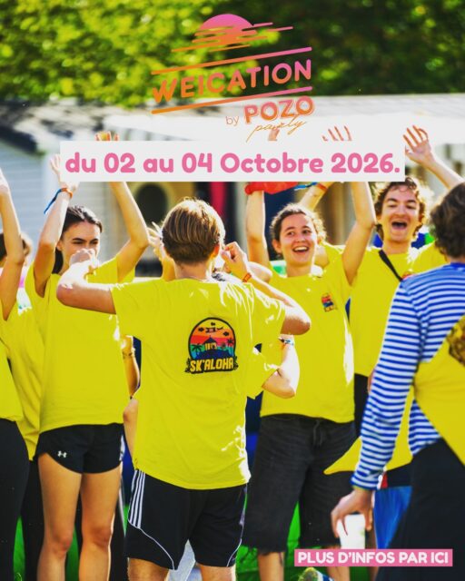 🔥 WEICATION by POZO — Le meilleur week-end étudiant débarque !
Prépare-toi à vivre 3 jours de défis, de fête et de rencontres dans une ambiance de festival XXL !
De quand à quand et où ? 🤔
📅 02 au 04 octobre 2026
🏕️ Camping 4 étoiles
Ce qui vous attend 🔥 :
Olympiades XXL
Pool Party
DJ Contest
2 soirées by POZO
Food Trucks
Brunchs
Open BBQ
Animations & village partenaires
✅ Formule All Inclusive : transport, hébergement, repas, sécurité 24/24 et staff sur place.
Prends vite ta place en bio